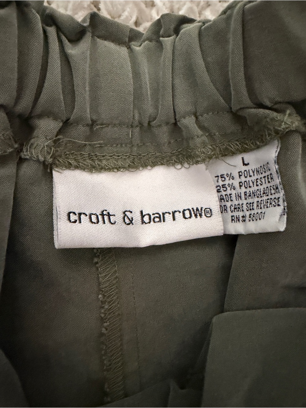 Olive Green Barrel Leg Drawstring Pants - Picture 2 of 3